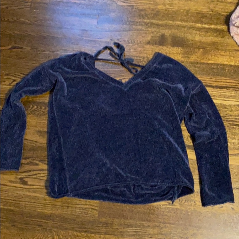 V-neck Navy Sweater